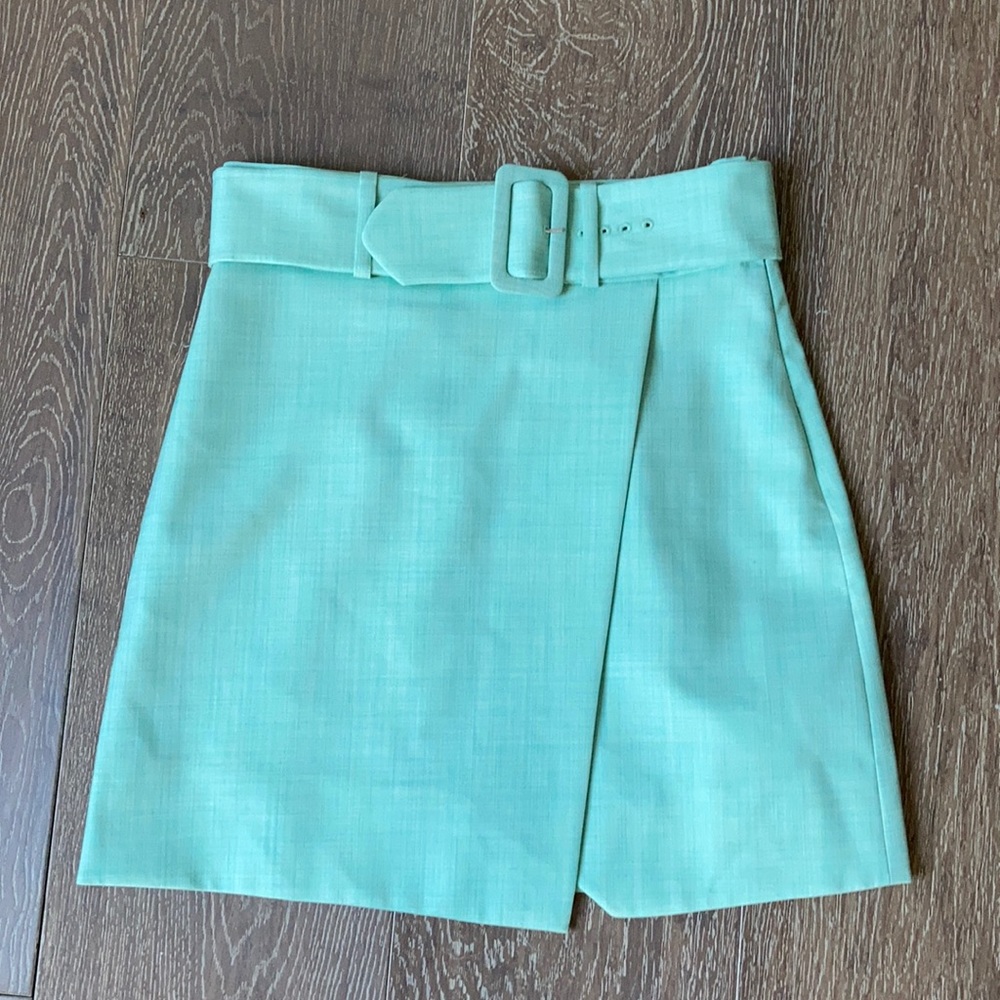& Other Stories mint belted mini skirt